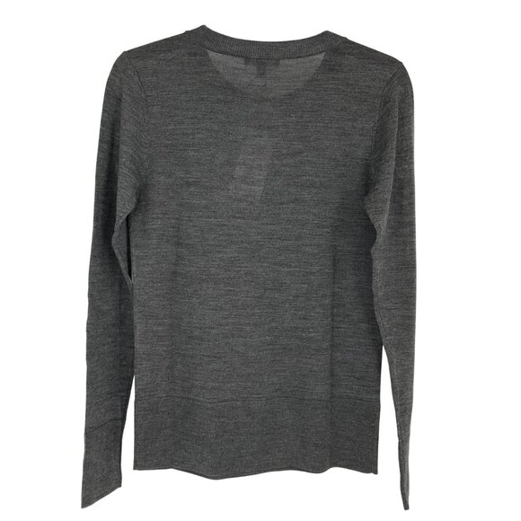 Universal Standard 4XS 00 Merino Wool Crewneck Sweater Grey Melange Long Sleeve - Picture 3 of 9